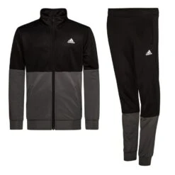 Adidas Tracksuit Colourblock - Black/White/Medium Grey Heather Kids