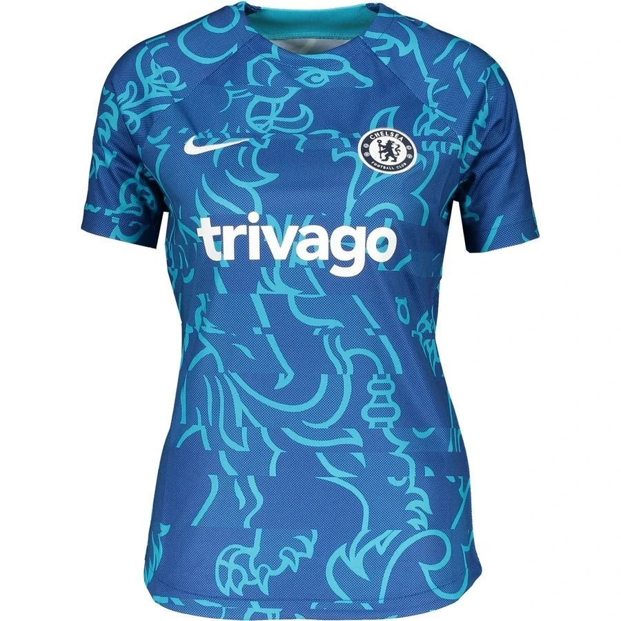 Nike Chelsea Training T-Shirt Dri-FIT Pre Match - Chlorine Blue/White Woman