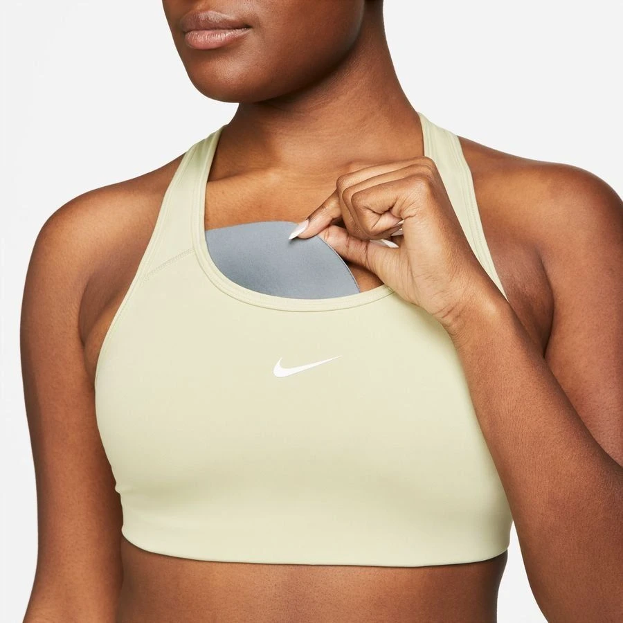 Nike Swoosh Sports Bra - Olive Aura/White Woman - Image 5