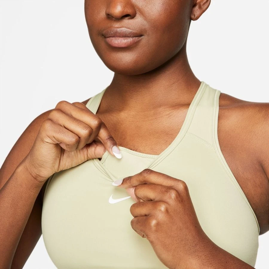 Nike Swoosh Sports Bra - Olive Aura/White Woman - Image 4