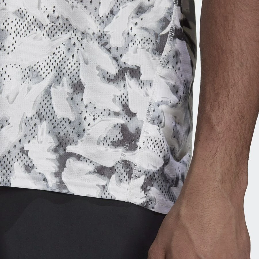 Adidas Training T-Shirt Fast Graphic - Grey One/White - Image 5