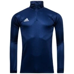 Adidas Training Shirt 1/4 Zip Core 18 - Dark Blue/White