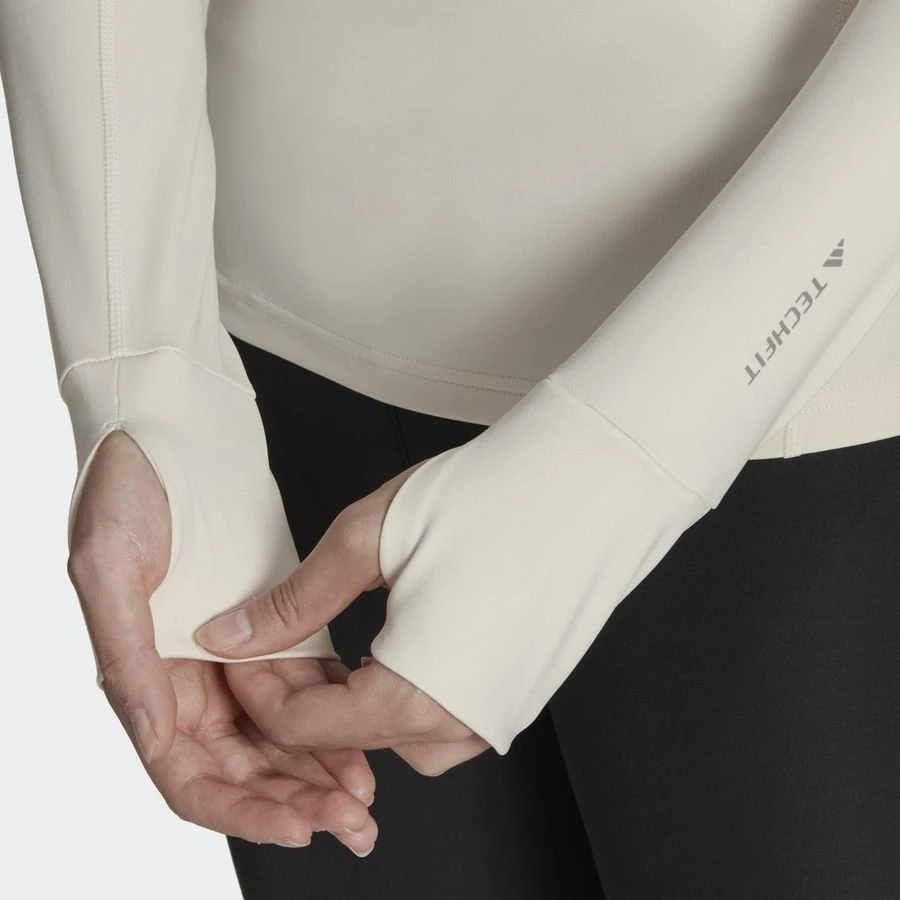 Adidas Training Shirt Techfit Aeroready Warm - Aluminum - Woman - Image 4