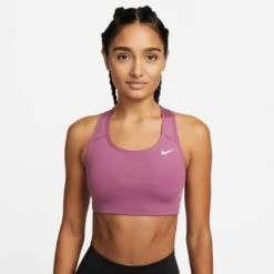 Nike Sports Bra Dri-FIT Swoosh Non-pad - Bordeaux/White Woman